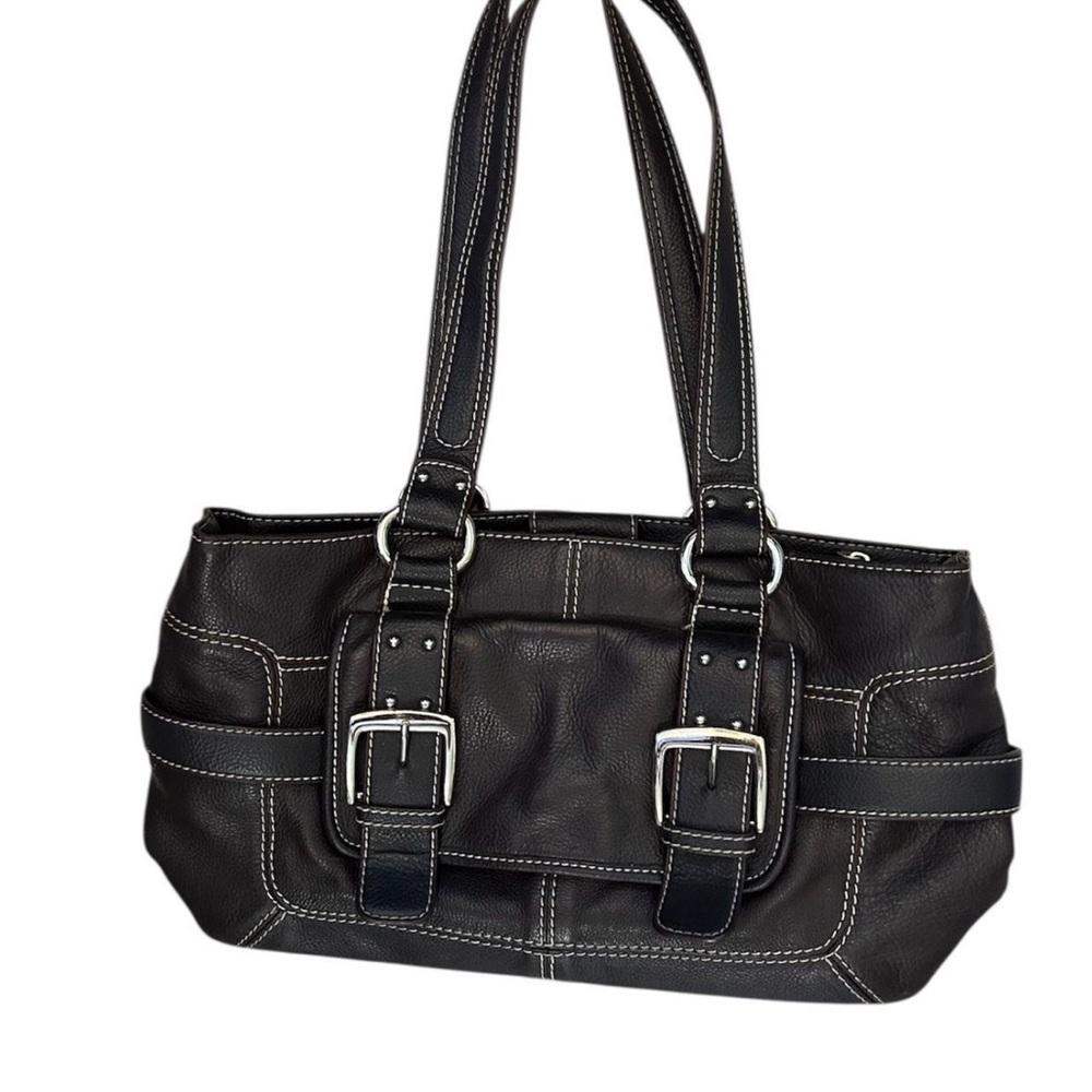 Sophia Caperelli Black Leather Shoulder Bag